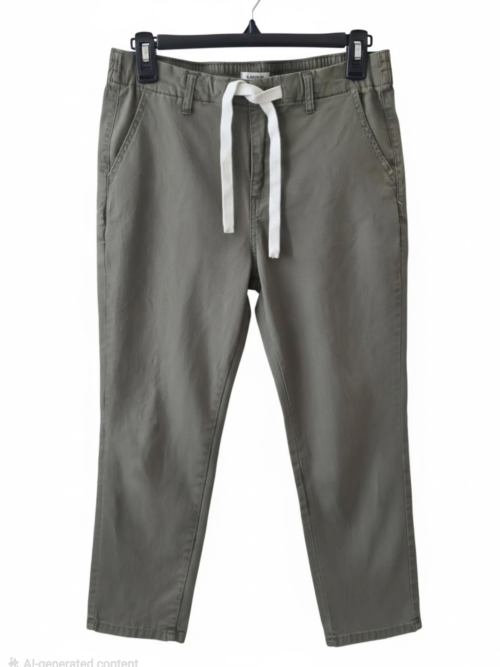Kensie Olive Green Drawstring Pants with White Tie